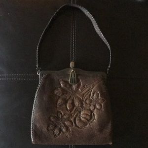 Vintage embossed leather bag